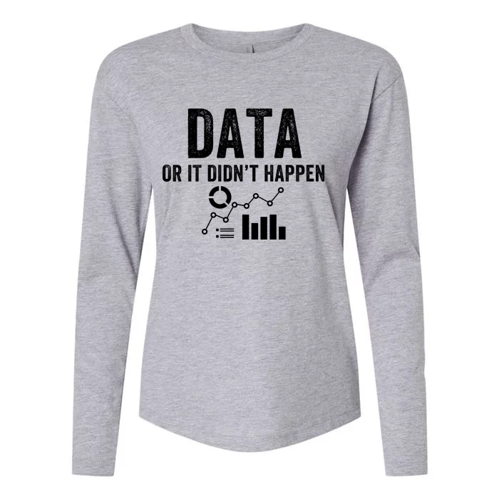 Data Or It Didn’T Happen Data Analyst Behavior Analyst Nerdy Data Scientist Womens Cotton Relaxed Long Sleeve T-Shirt