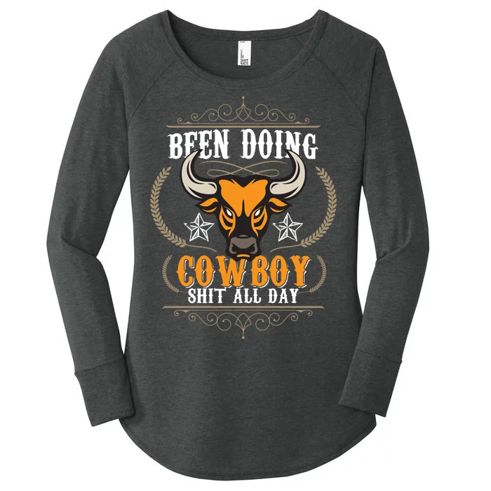 Doing Cowboy Shit All Day Women's Perfect Tri Tunic Long Sleeve Shirt