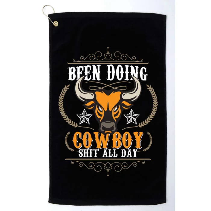 Doing Cowboy Shit All Day Platinum Collection Golf Towel