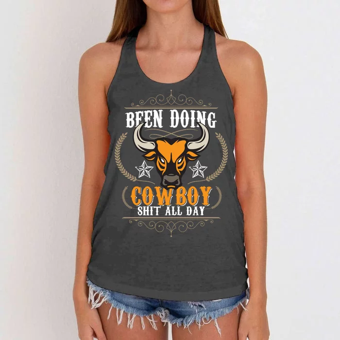 Doing Cowboy Shit All Day Women's Knotted Racerback Tank