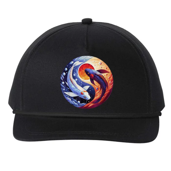 Dreams Of Jasmine Tea Yin Yang Koi Fish Snapback Five-Panel Rope Hat