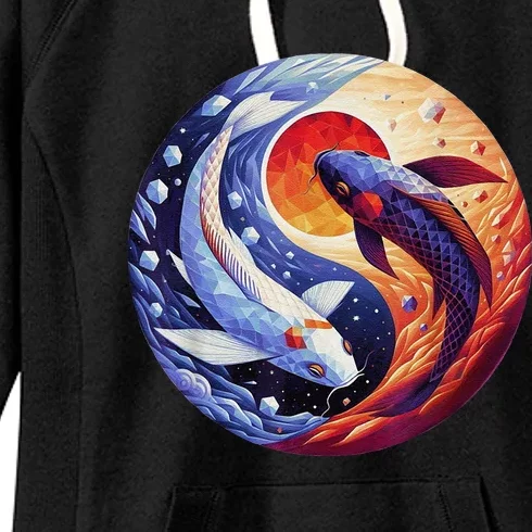 Dreams Of Jasmine Tea Yin Yang Koi Fish Women's Fleece Hoodie