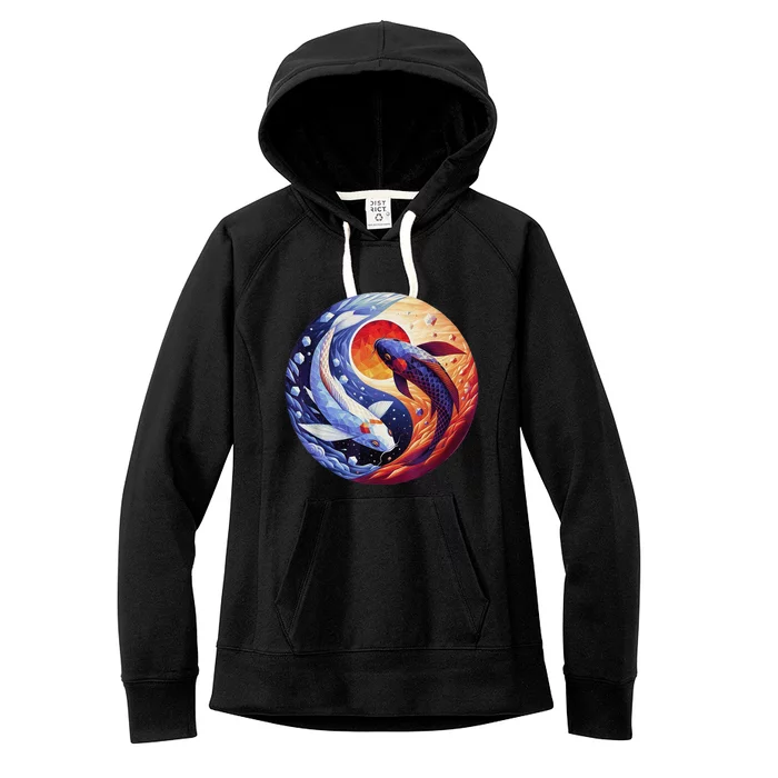 Dreams Of Jasmine Tea Yin Yang Koi Fish Women's Fleece Hoodie