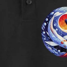 Dreams Of Jasmine Tea Yin Yang Koi Fish Dry Zone Grid Performance Polo