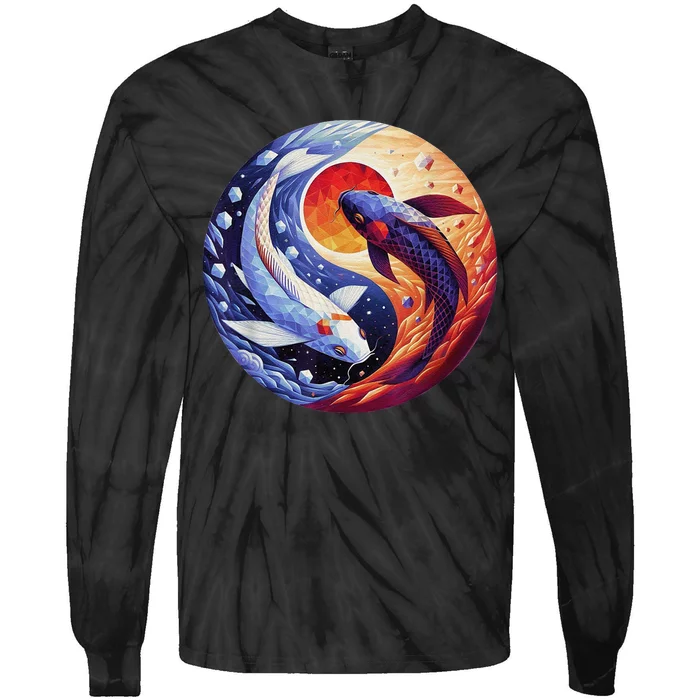 Dreams Of Jasmine Tea Yin Yang Koi Fish Tie-Dye Long Sleeve Shirt