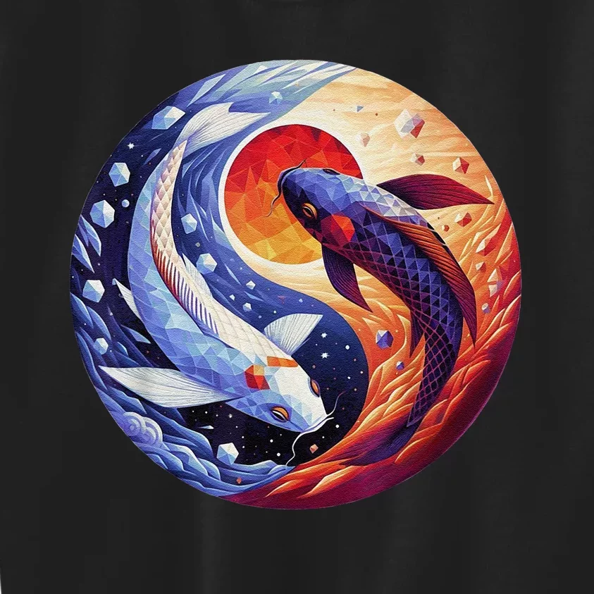 Dreams Of Jasmine Tea Yin Yang Koi Fish Kids Sweatshirt