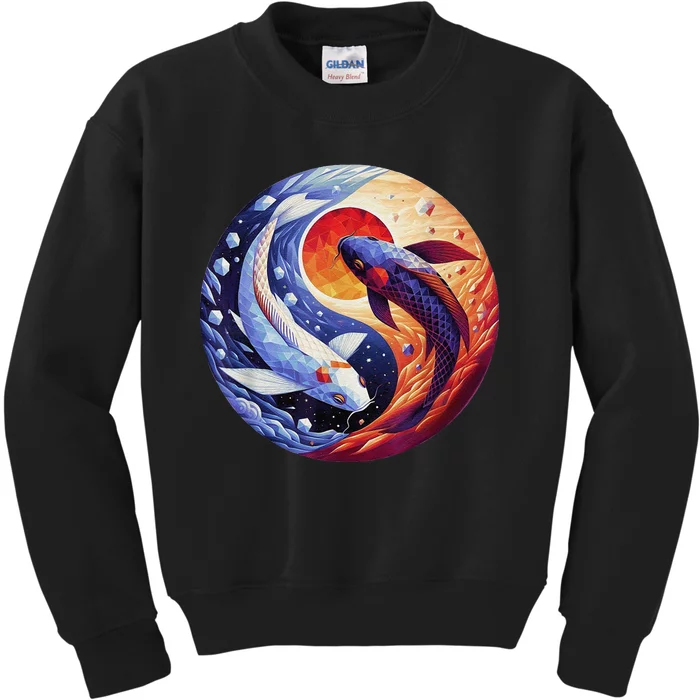 Dreams Of Jasmine Tea Yin Yang Koi Fish Kids Sweatshirt