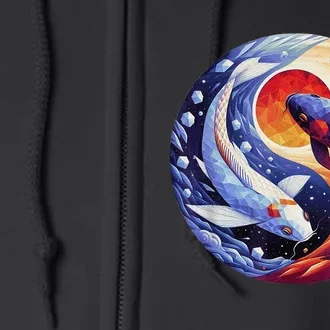 Dreams Of Jasmine Tea Yin Yang Koi Fish Full Zip Hoodie