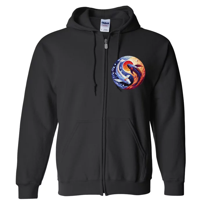 Dreams Of Jasmine Tea Yin Yang Koi Fish Full Zip Hoodie