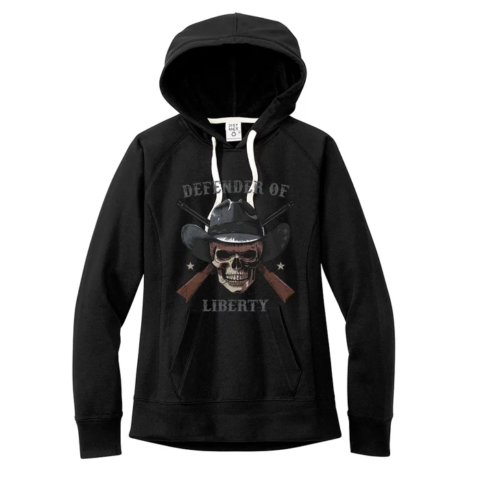 Defender Of Liberty Skull Women's Fleece Hoodie