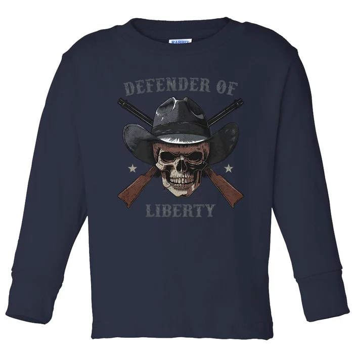 Defender Of Liberty Skull Toddler Long Sleeve Shirt