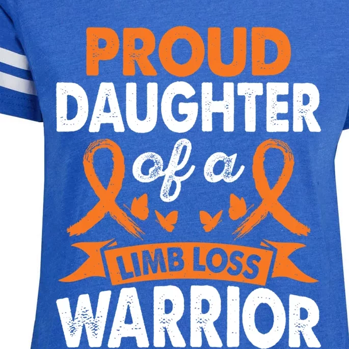 Daughter Of Limb Loss Warrior Awareness Month Orange Ribbon Meaningful Gift Enza Ladies Jersey Football T-Shirt