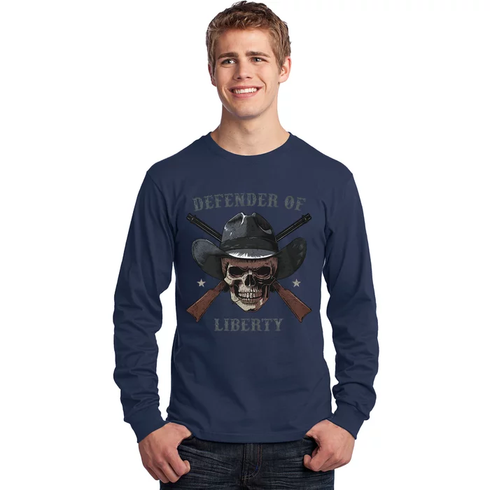 Defender Of Liberty Skull Long Sleeve Shirt