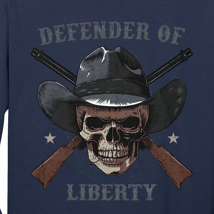 Defender Of Liberty Skull Long Sleeve Shirt