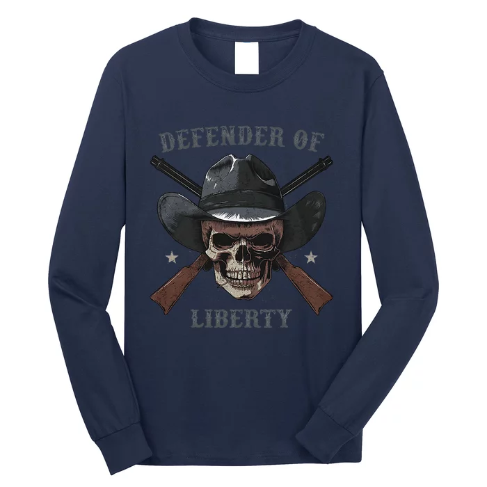 Defender Of Liberty Skull Long Sleeve Shirt