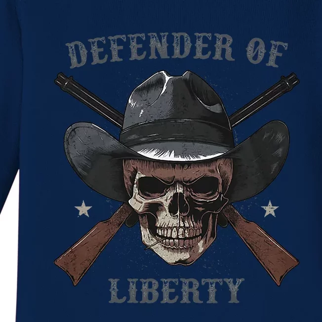 Defender Of Liberty Skull Baby Long Sleeve Bodysuit