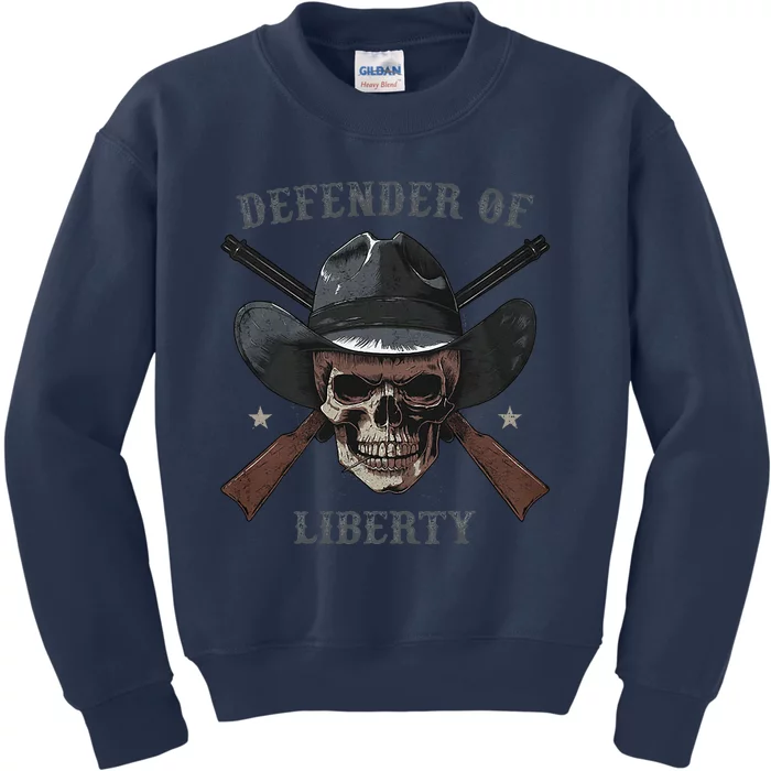 Defender Of Liberty Skull Kids Sweatshirt