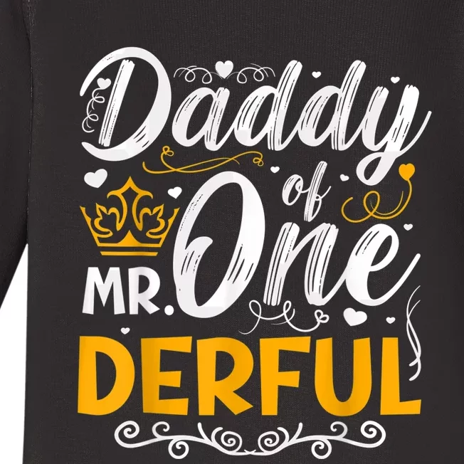 Daddy of Mr One Derful Party Matching Family 1st Birthday Baby Long Sleeve Bodysuit