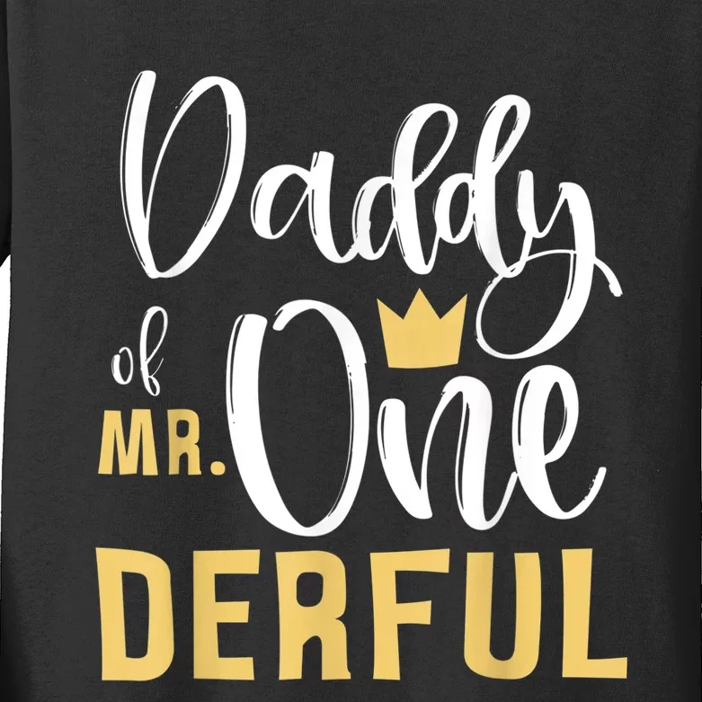 Daddy of Mr Onederful 1st Birthday First One-Derful Matching Kids Long Sleeve Shirt