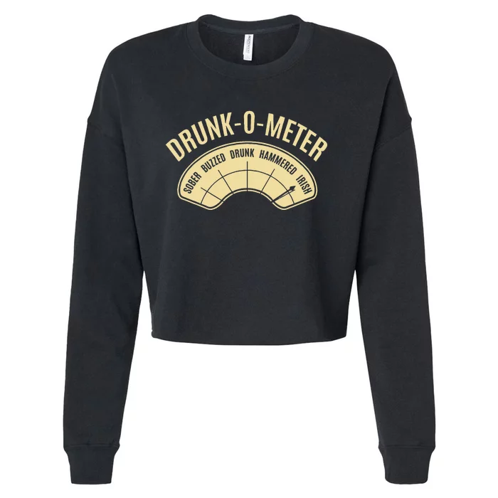 Drunk O Meter St Saint Patrick's Day Gifts Drinking Team Cropped Pullover Crew