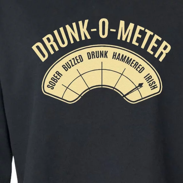 Drunk O Meter St Saint Patrick's Day Gifts Drinking Team Cropped Pullover Crew