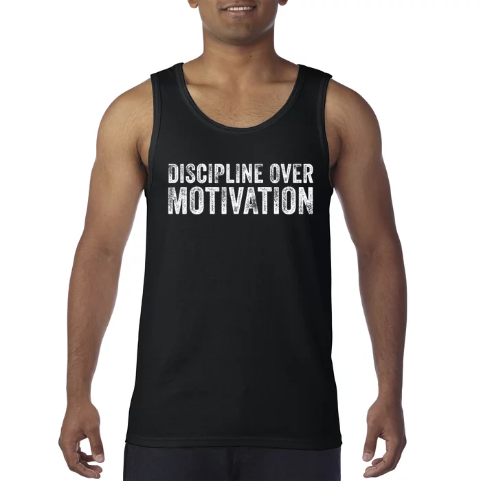 Discipline Over Motivation Goals Hard Work Gym Vintage Tank Top