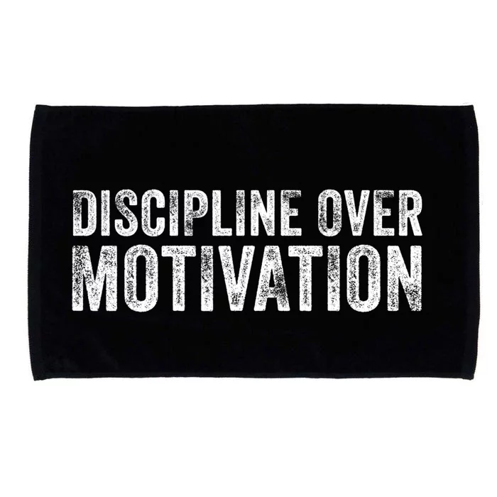 Discipline Over Motivation Goals Hard Work Gym Vintage Microfiber Hand Towel