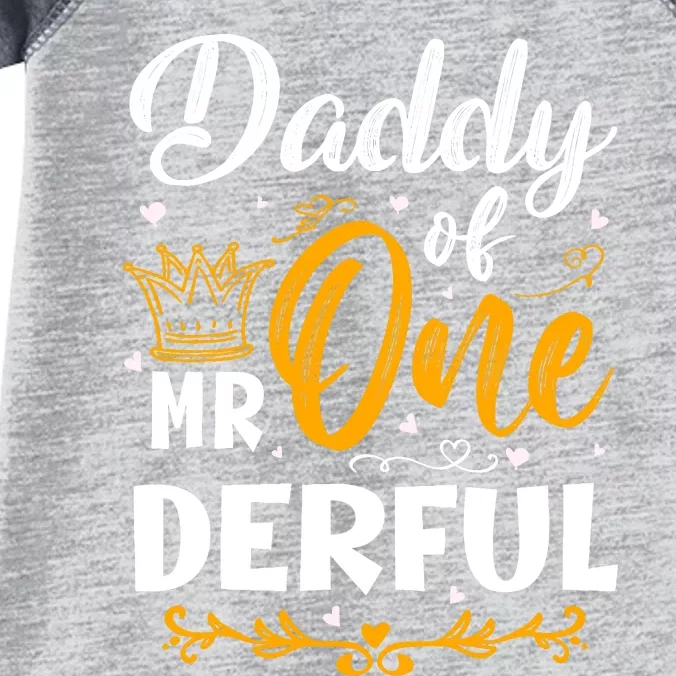 Daddy Of Mr One Derful 1st Birthday Party First Onederful Infant Baby Jersey Bodysuit