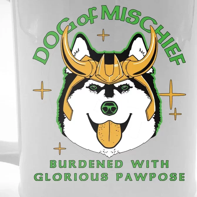 Dog Of Mischief Front & Back Beer Stein