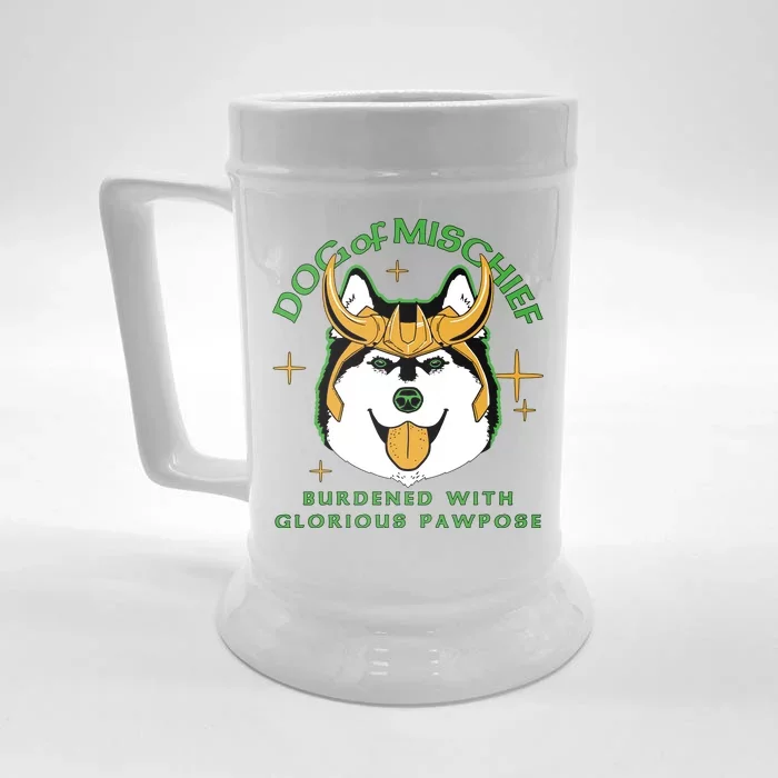 Dog Of Mischief Front & Back Beer Stein