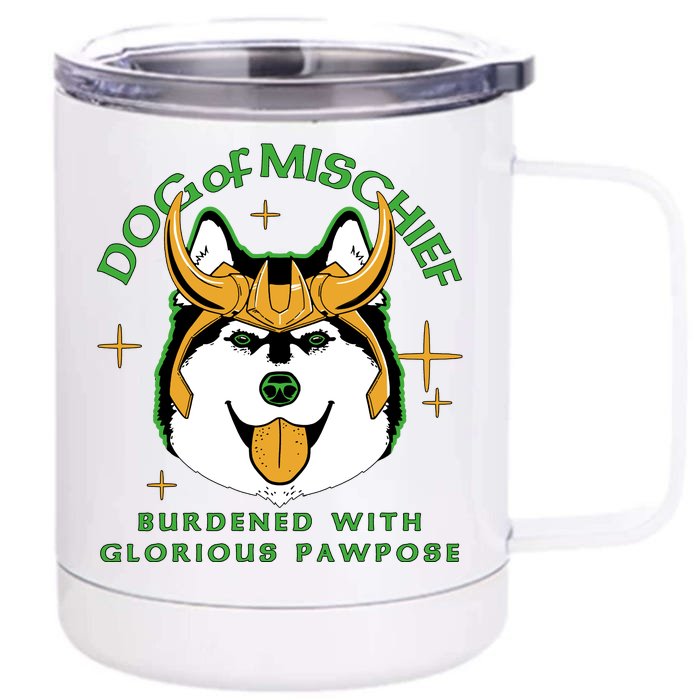 Dog Of Mischief Front & Back 12oz Stainless Steel Tumbler Cup