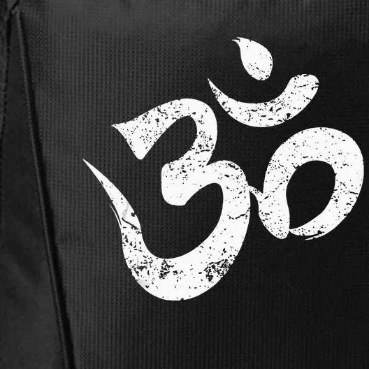 Distressed Om Meditation Spiritual Indian Yoga Symbol Om City Backpack