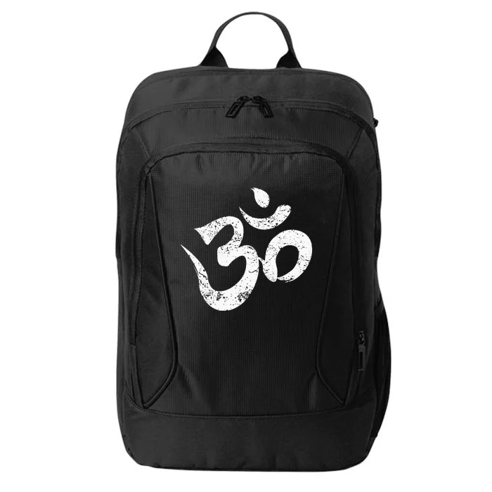 Distressed Om Meditation Spiritual Indian Yoga Symbol Om City Backpack