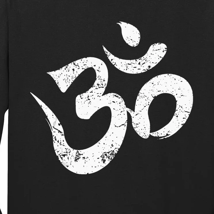 Distressed Om Meditation Spiritual Indian Yoga Symbol Om Tall Long Sleeve T-Shirt