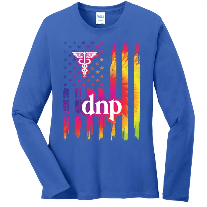 Doctor Of Nursing Practice Us Flag Gift Ladies Long Sleeve Shirt