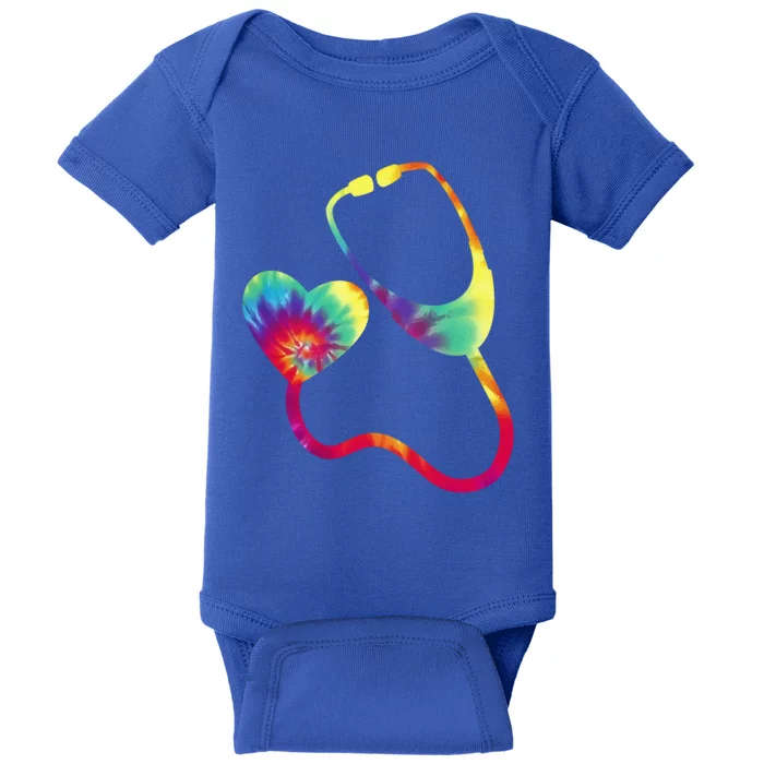 Doctor Or Nurse Stethoscope Colorful Rainbow Tie Dye Gift Baby Bodysuit