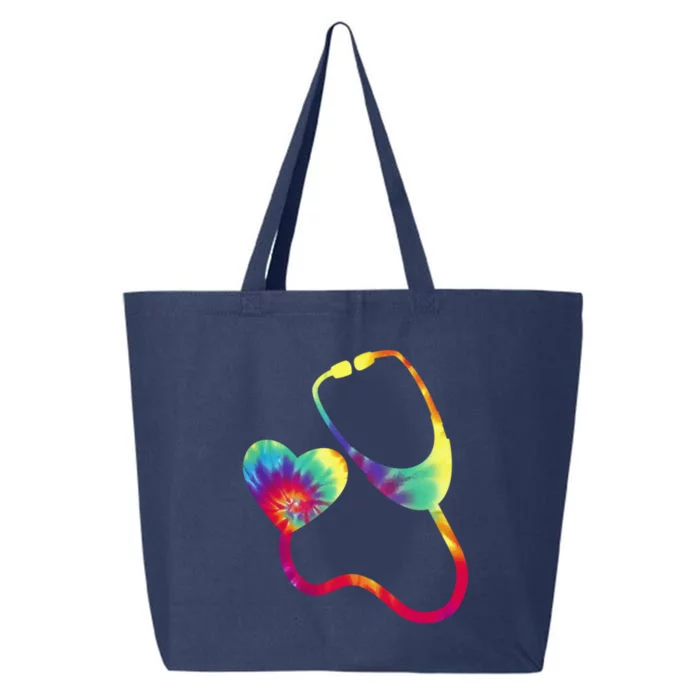 Doctor Or Nurse Stethoscope Colorful Rainbow Tie Dye Gift 25L Jumbo Tote