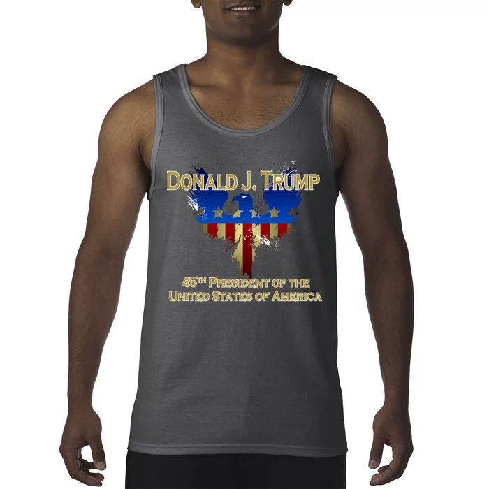 Donald J. Trump 45th President of the USA Eagle Splatter Tank Top