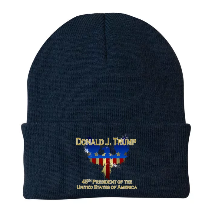 Donald J. Trump 45th President of the USA Eagle Splatter Knit Cap Winter Beanie