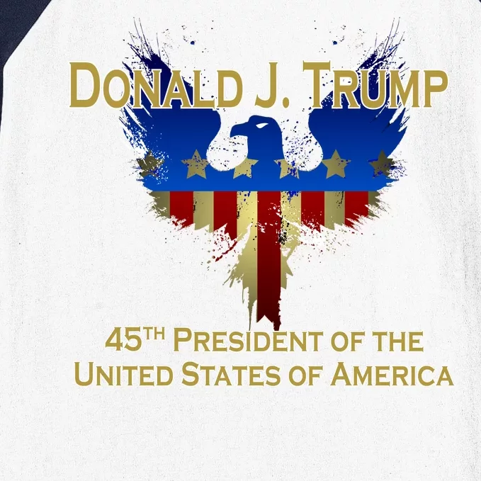 Donald J. Trump 45th President of the USA Eagle Splatter Baseball Sleeve Shirt