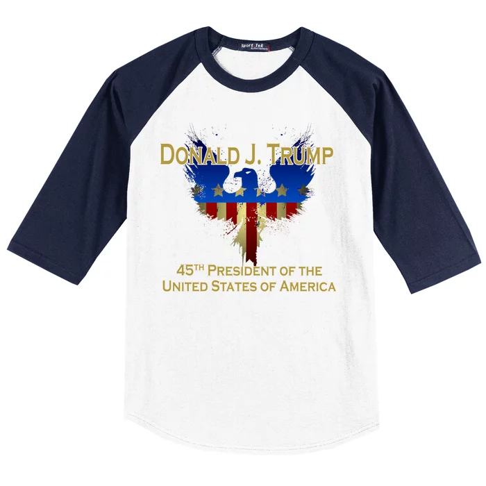 Donald J. Trump 45th President of the USA Eagle Splatter Baseball Sleeve Shirt