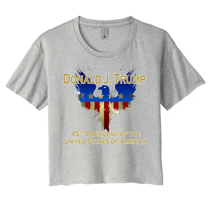 Donald J. Trump 45th President of the USA Eagle Splatter Women's Crop Top Tee