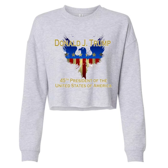 Donald J. Trump 45th President of the USA Eagle Splatter Cropped Pullover Crew