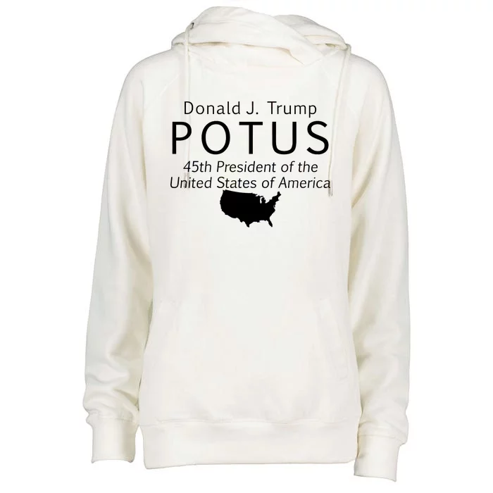 Donald J. Trump POTUS 45th President of The USA Womens Funnel Neck Pullover Hood