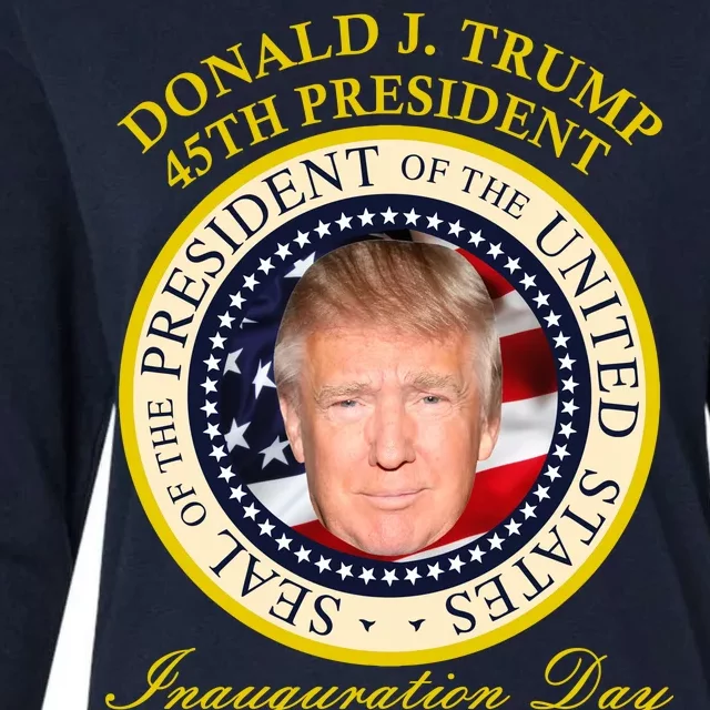 Donald J. Trump Presidential Seal Inauguration Womens Cotton Relaxed Long Sleeve T-Shirt