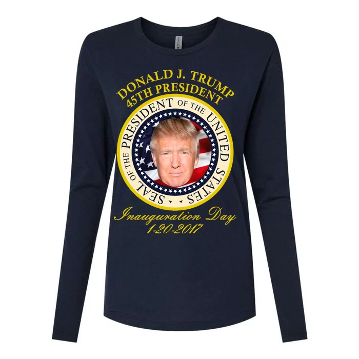 Donald J. Trump Presidential Seal Inauguration Womens Cotton Relaxed Long Sleeve T-Shirt