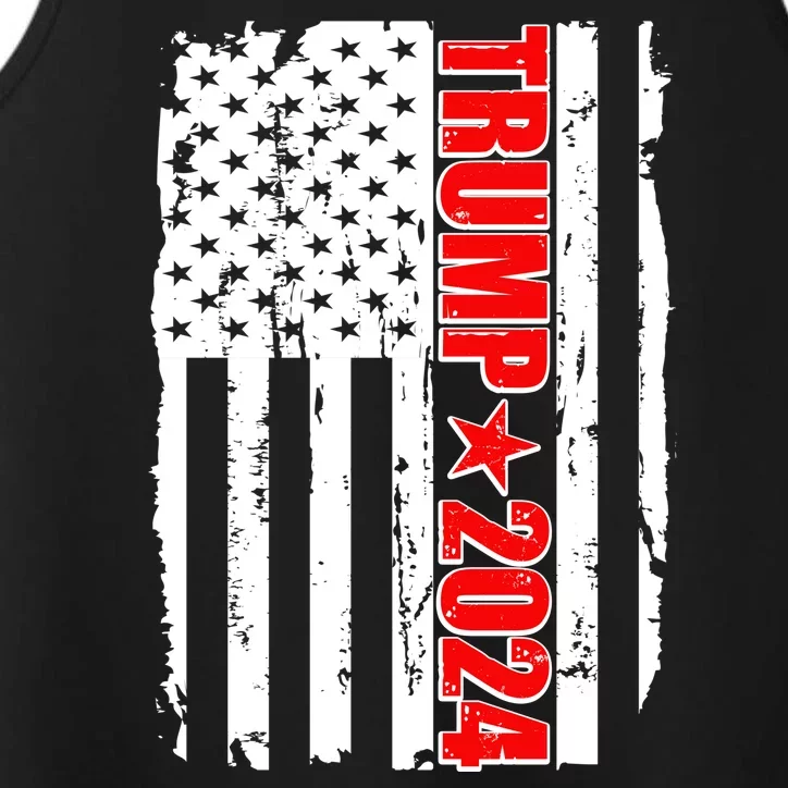 Donald Trump 2024 Distressed US Flag Performance Tank