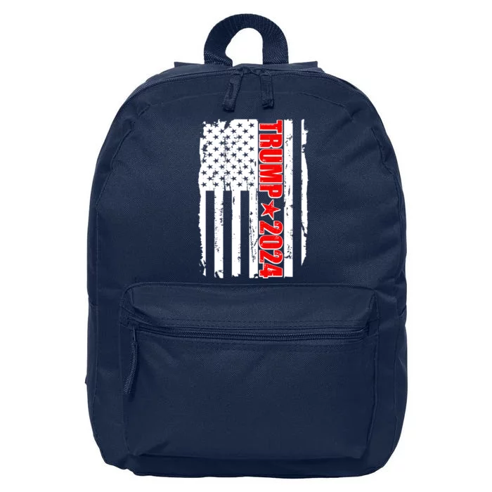 Donald Trump 2024 Distressed US Flag 16 in Basic Backpack