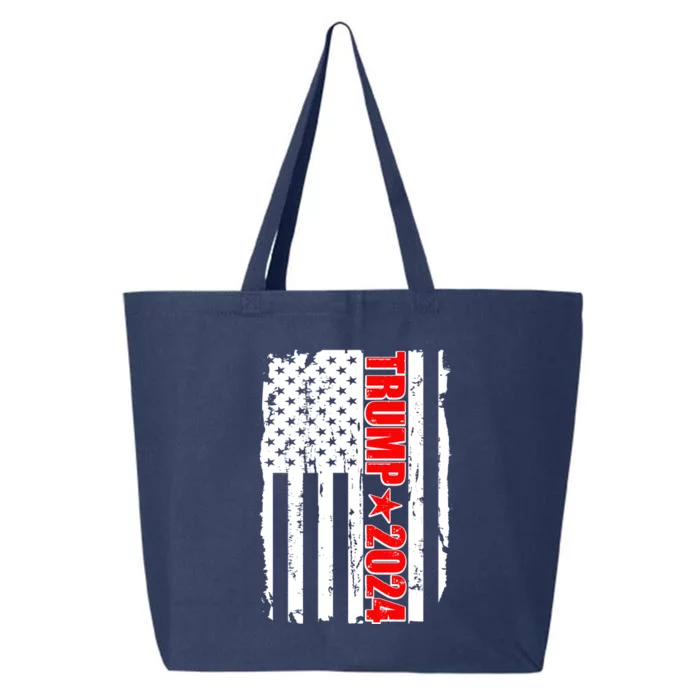 Donald Trump 2024 Distressed US Flag 25L Jumbo Tote