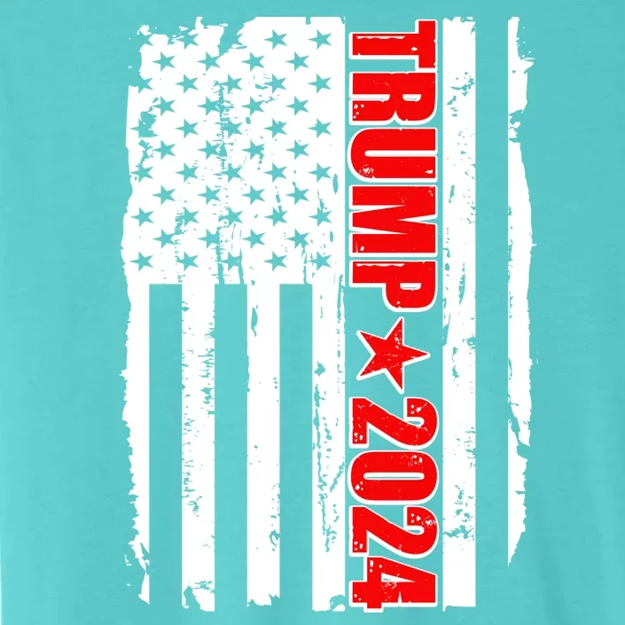 Donald Trump 2024 Distressed US Flag ChromaSoft Performance T-Shirt